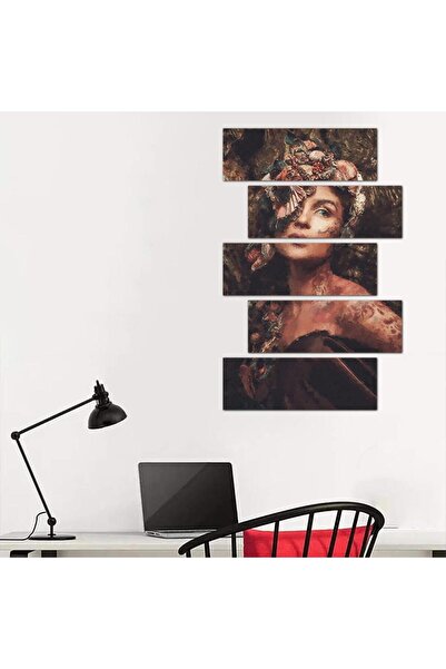 Generic Modern wall panel, drawing of a woman - 24140 - divided into five graduated pieces - 2