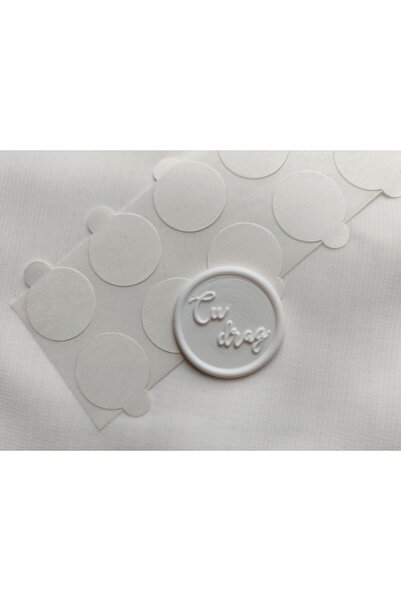 Unbranded/Generic Set 25 Sigilii din Ceară Alb – Inscripție „Cu drag” – Ø 2,5 cm – Handmade