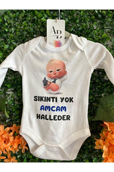 ORGANİK %100 PAMUKLU SIKINTI YOK AMCAM HALLEDER Bebek Body Beyaz Badi Çıtçıtlı Zıbın
