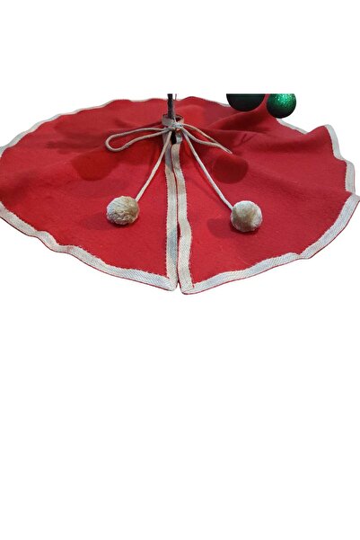 MODA NUR , Yılbaşı Çam Ağacı Altı Örtüsü, Çam Ağacı Ayak Halısı Örtüsü, Kırmızı Renk, Peluş 70 Cm