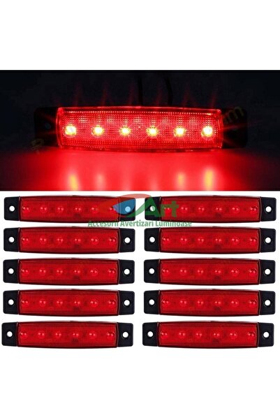 YücePlast Lampa laterala 6 LED-uri rosie 24v
