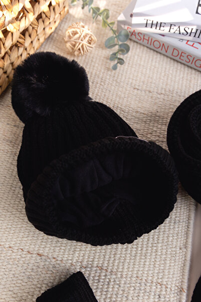 Babymod Pompom 9-15 years girl scarf beanie gloves set