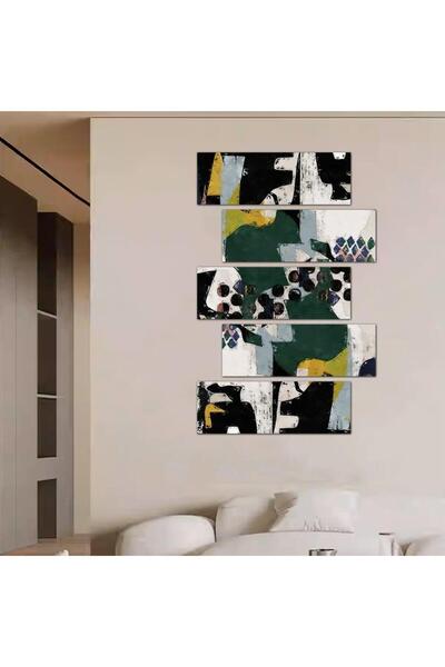 Generic لوحه جداريه مودرن فن تجريدي - 24029 - مقسمه خمسة قطع متدرجه - 2