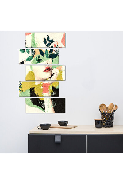 Generic Wall panel - Woman artwork - 30028 - divided into five graduated pieces - 2