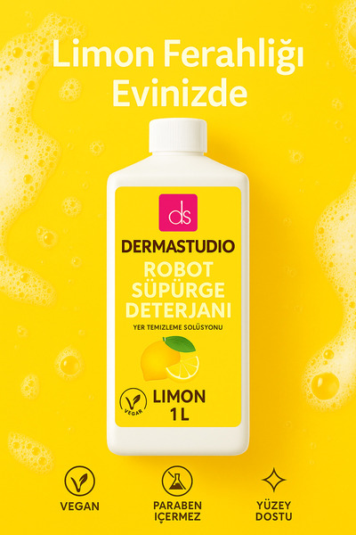 DERMASTUDİO Robot Süpürge Deterjanı Limon 1 L – Yer Temizleme Solüsyonu
