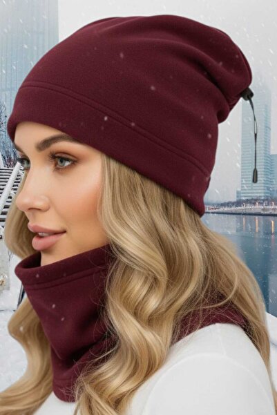 Trenderrs طقم قبعة صوفية وطوق للرقبة للنساء