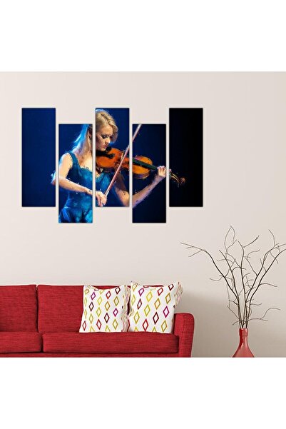 Generic Modern wall panel of a woman playing the violin - 24014 - divided into five graduated pieces - 2