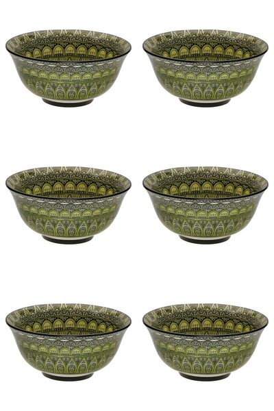 Vervo.ro pentru minți curioase Set of Bowls, 6 pieces, 500 ml, Ceramic, Green