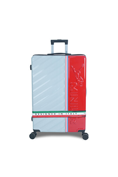 Mnuk SWAGGER Set of 3 Luggage| PC and ABS Hardside Trolley| Double 360° 4 Wheeler| 20/24/28-White Red