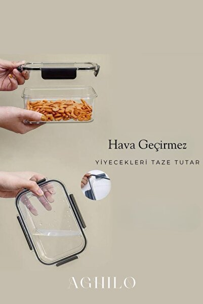 Aghilo 3-Piece Leakproof Storage Container Set (850 ml + 1.8 Lt + 3 Lt)