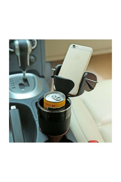 MericLine حامل أكواب متعدد الوظائف مع صندوق رماد أسود