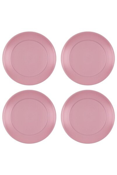 Vervo.ro pentru minți curioase Set de 4 farfurii din plastic roz pudrat 23 cm