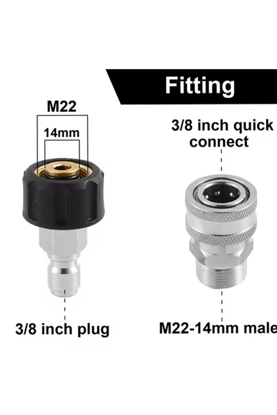 Choice3 D Tool Daily Pressure Washer Adapter Set Quick Connect Fittings M22 1...