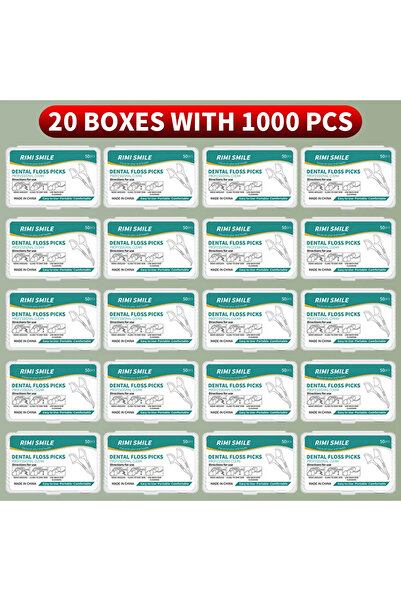Choice3 20 صندوقًا يحتوي على 1000 قطعة من خيط تنظيف الأسنان المحمول وعيدان تن...