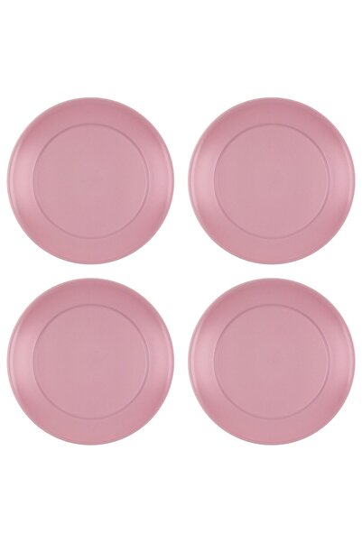 Vervo.ro pentru minți curioase Set de 4 farfurii din plastic roz pudrat 23 cm