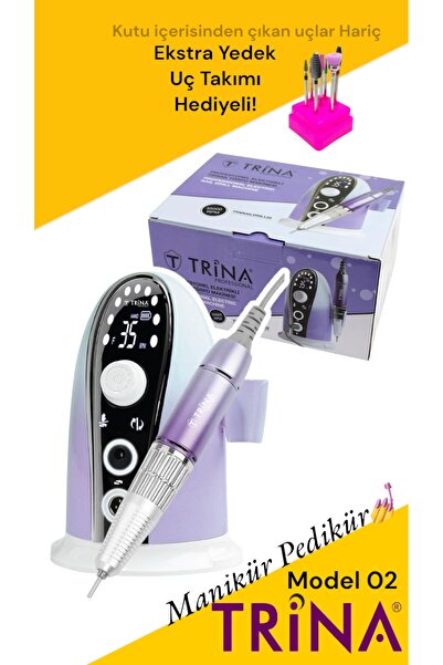 Trina 02 Profesyonel Manikür Pedikür Seti (Ekstra Başlık Takımı Hediyeli)