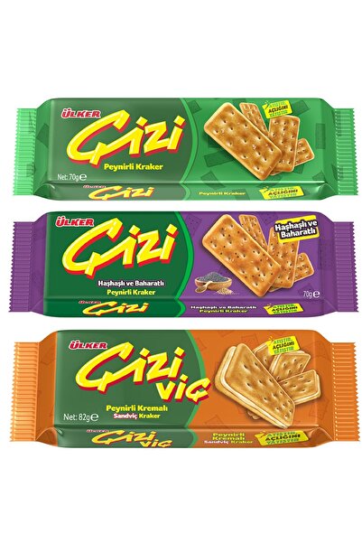 Ülker ÇİZİ PEYNİRLİ KRAKER KARIŞIK FIRSAT PAKETİ 12Lİ