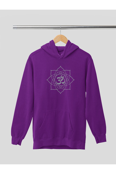 MAGORS Hanorac cu glugă din bumbac cu mânecă lungă, cu imprimeu chakra, pentr...