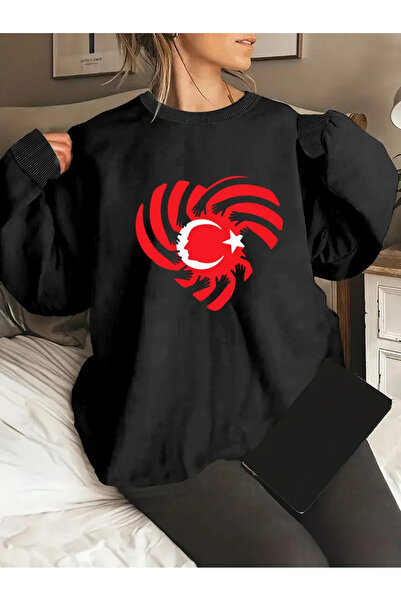 İSMTEXS سترة رياضية للجنسين مكونة من 3 خيوط، مطبوع عليها اسم أتاتورك وقلب، وي...