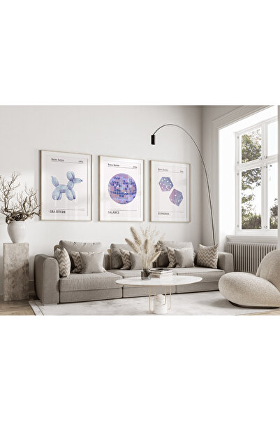 PAM STUDIO Retro Serisi Poster Seti – Euphoria Balance Gratitude 3’lü Modern ...