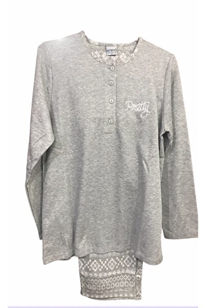 Nena Long Sleeve Placket Thick Winter 100% Cotton Pajama Set-14744