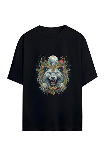 GraffTee تي شيرت قطني كبير الحجم للجنسين من WOLF