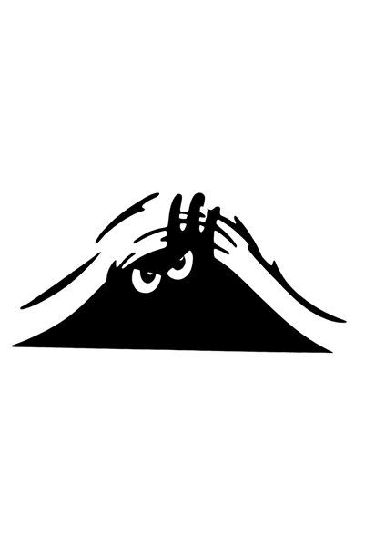 Marsilyan Angry man looking from the trunk car sticker black 12x9cm ieg-otoaks