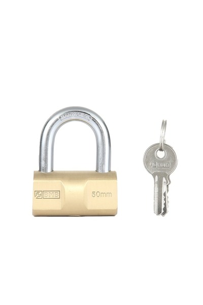 Lawazim قفل مطرقة BMB مقاس 50 مم - قفل متين بمفتاح للبوابة والباب والخزانة وص...