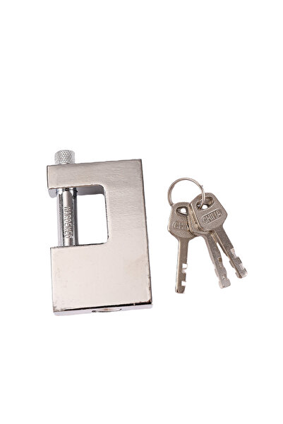 Lawazim قفل حديدي 80 مم - قفل أحادي الكتلة شديد التحمل مع مفاتيح للبوابة والباب والجراج