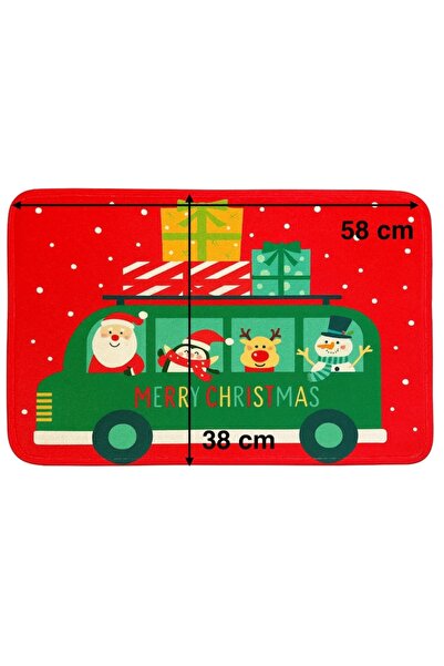 OEM Antiskid Entrance Mat with Christmas Motives, Textile Material, Snowman Design, Reindeer, 38 x 58 cm