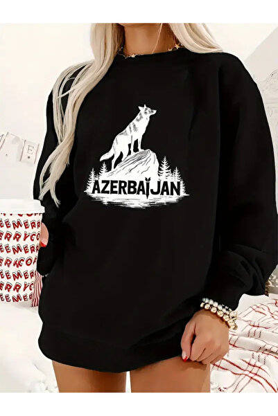 İSMTEXS سترة رياضية للجنسين مكونة من خيطين بتصميم أذربيجان مطبوع عليها شكل ذئ...