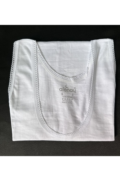 Alenay Women's Wide Strap Lace Cotton 6-Piece Undershirt