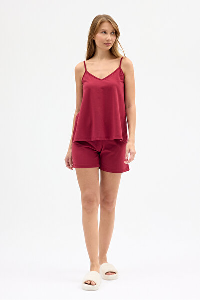 Butikgiz Women's 100% Cotton Combed Cotton 4 Season Top and Bottom Pajama Set