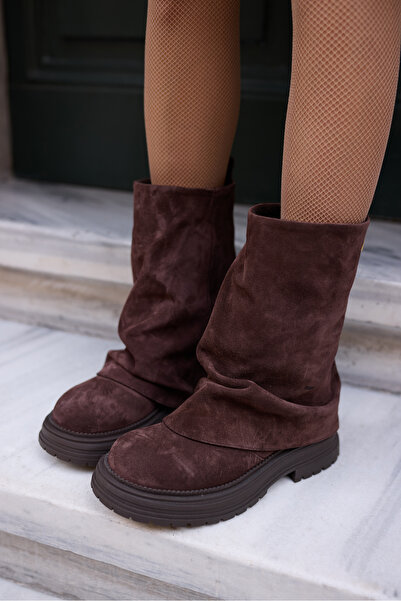 ANGELİNA JONES GABRİEL KADİN KAHVE GERCEK SUET BOT