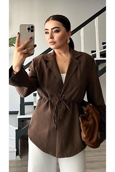 Oslove قميص-سترة مبطنة باللون البني