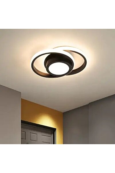 LED CONCEPT Lustra LED cu trei tipuri de lumina, neagra, rotunda, 72W, 32.5x2...