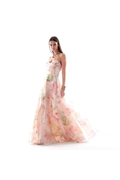 m mass-ha Payet File Detaylı Degaje Yakalı Abiye Elbise