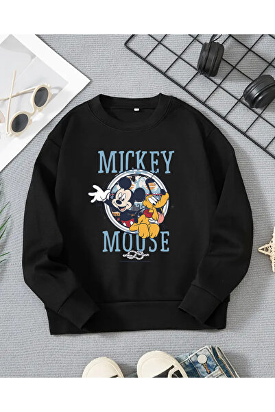 haha Mickey Mouse Printed Long Sleeve T-Shirt for Boys