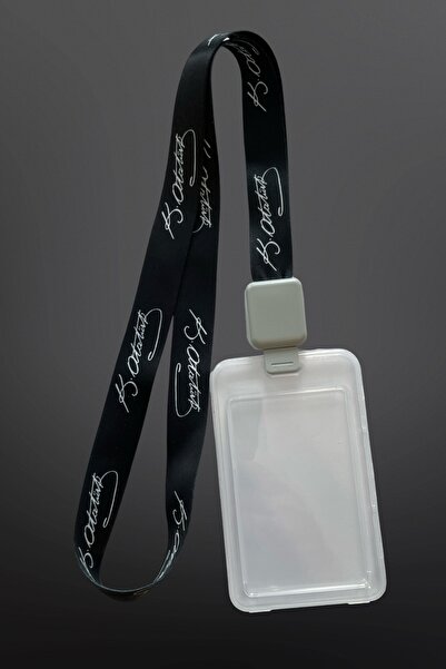 StormiStoretr Suport vertical transparent premium pentru carduri cu șnur pentru gât, semnat de Yoyolu Atatürk