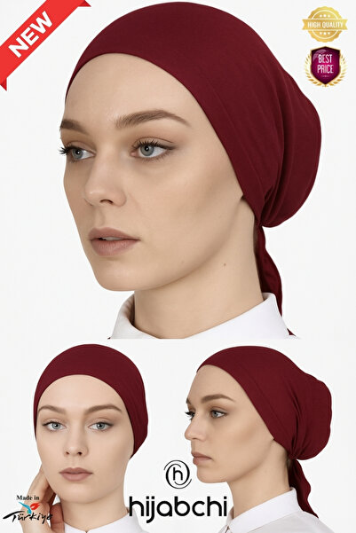 hijabchi Bonetă clasică pentru hijab din bumbac - Clasică din bumbac pentru hijab - Burgundy