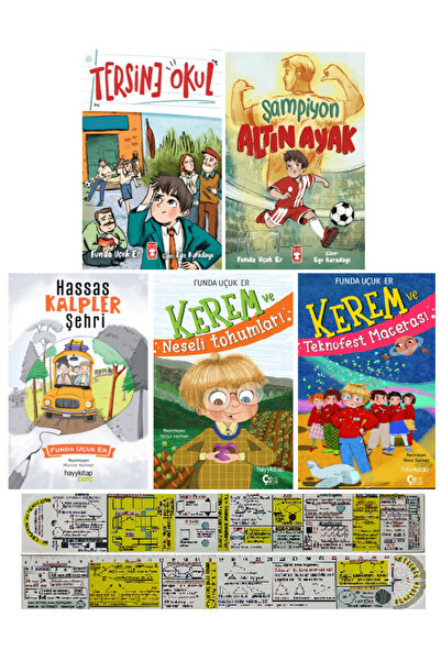 Timaş Çocuk Funda Uçuk Er 5 Kitap Set Çocuk Kitapları/Tersine Okul-Şampiyon A...