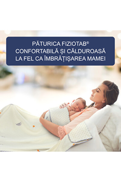 FizioTab Baby Blanket, Muslin/ Fleece Minky Dots, 100 x 115 cm, Elephants