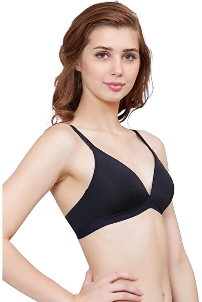 Glamroot Women Padded Seamless Low Cut Deep V Punge Neckline Triangle Bra, Size 34B - 40B