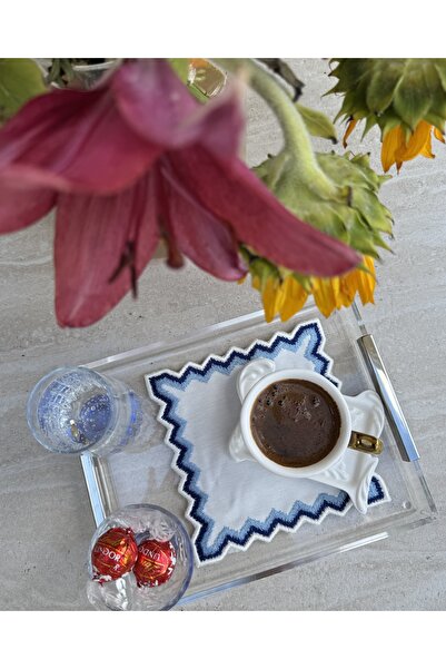 Matis Home Line طقم من قطعتين من حاملات الأكواب الزرقاء اللامعة