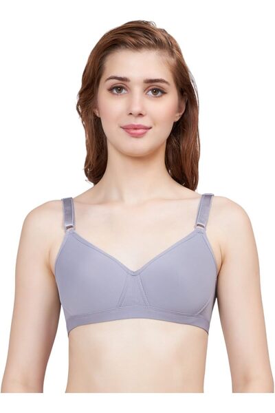 Glamroot Women Seamless Padded Everyday T Shirt Bra Grey