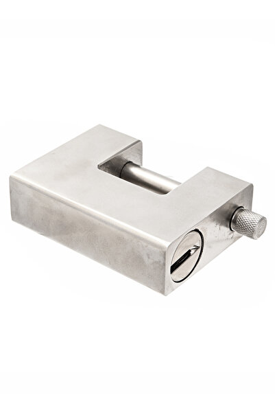 Lawazim Steel Padlock 84mm - Heavy Duty Monoblock Lock with 5 Keys for Garage and Storage
