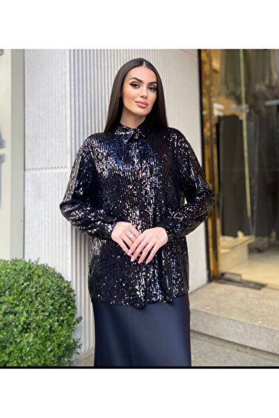 eminebaşaran قميص وسترة مزينة بالترتر