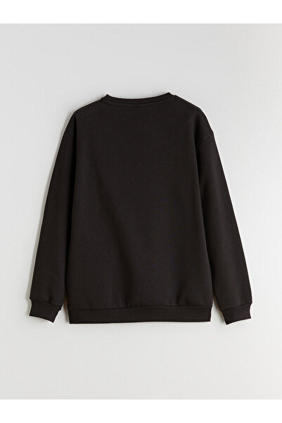 LC Waikiki LCW Kids Siyah Bisiklet Yaka New York Baskılı Erkek Çocuk Sweatshirt W5I435Z4