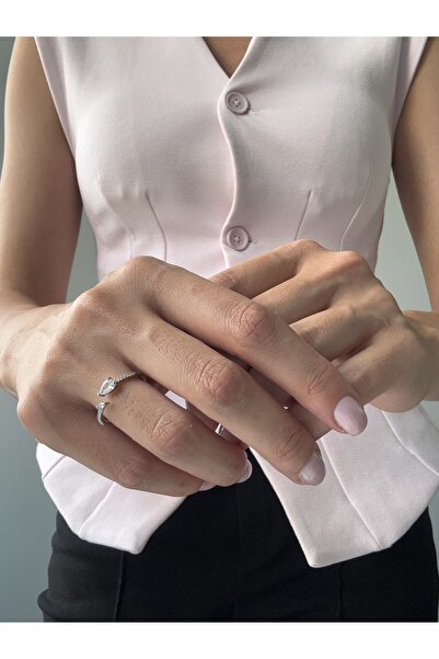 Ressia Double Exquisite Zircon Stone Drop Design Ring