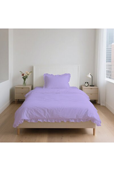 kesenegore طقم غطاء لحاف فردي من قماش رانفورس مع كشكشة وملاءة مطاطية من 3 قطع